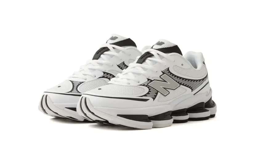 New Balance ABZORB 2000 «Yin-Yang» blanca con detalles negros y la N plateada, la versión invertida del par negro