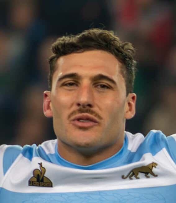Foto de archivo: Rodrigo Isgró, con la camiseta celeste y blanca de Los Pumas, en un primer plano durante el partido ante Italia de noviembre de 2024