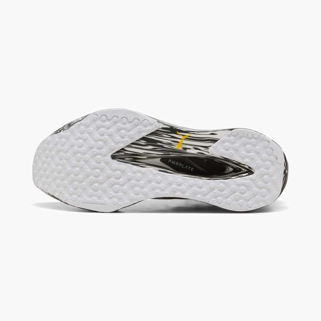 Suela de la Puma Hybrid RCN HYROX Nitro Elite Camo con la goma blanca y la zona media en negro