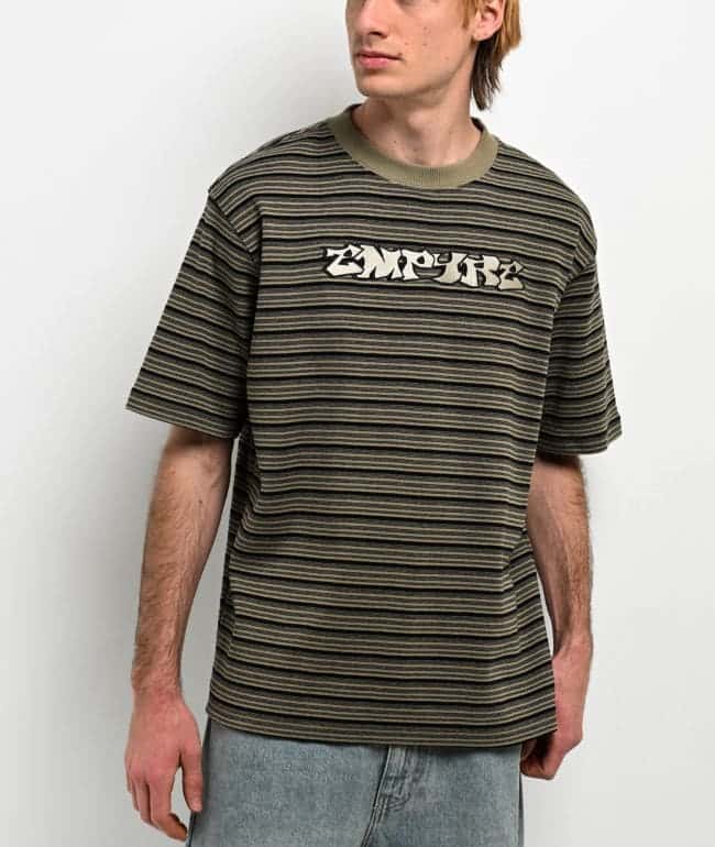 Empyre Bulletproof Green Stripe Knit T-Shirt