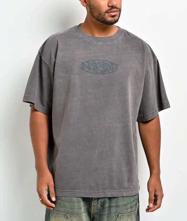 Empyre Graffiti Oval Logo Vintage Grey T-Shirt