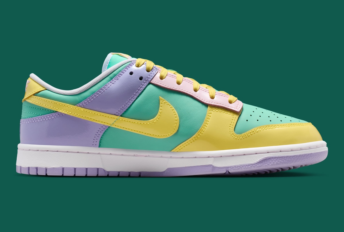 Nike Dunk Low Easter en colorway pastel con paneles en emerald, yellow, lavender y pink